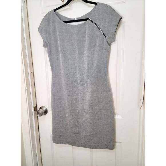 Vintage TOCCA Grey ,Black & White Checkered Accent Cap Sleeves & Back Zipper M C - Picture 2 of 13